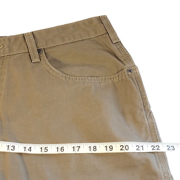 Carhartt Dark Khaki Heavy 100% Cotton Work Jobcore Summer Shorts 14 - Picture 15 of 16
